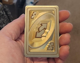 Uno Reverse Custom laser etched Stainless Steel Metal  Card for Stickers, Magnets, or Display