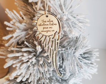 Personalized angel wing ornament, remember ornament, in memory ornament, lost ornament, your wings were ready but my heart was not