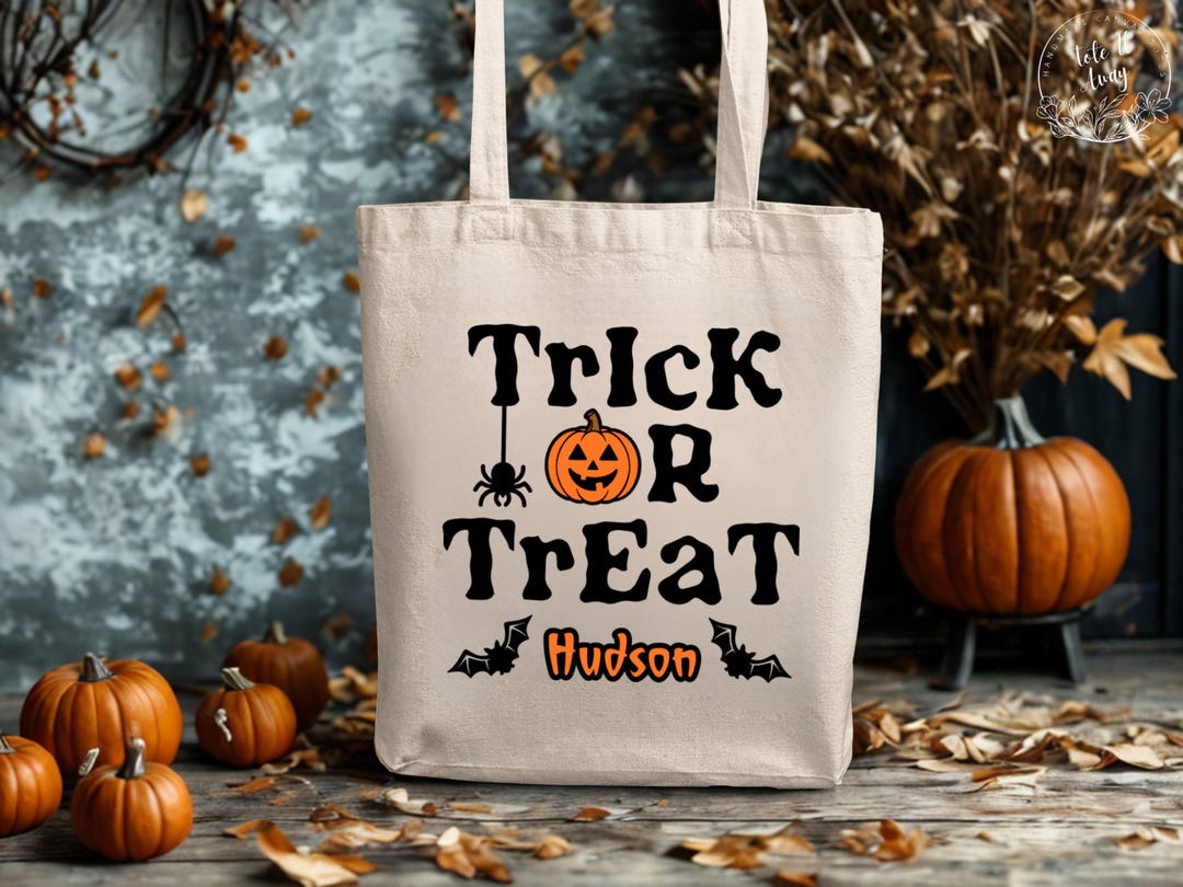 Personalized Halloween Bag for Trick or Treating, Kids Halloween Tote ...
