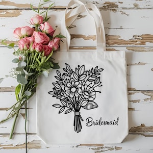Personalized Wedding Canvas Tote Bag: Bridal Party Gifts