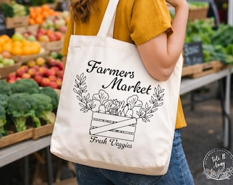 Bolsa de lona de mercado de agricultores, ecológica, personalizada, regalo de cumpleaños, bolsa de compras diaria para mujer, reutilizable, regalo para mamá.