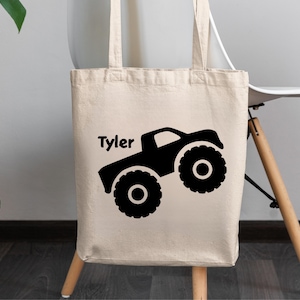 Sac fourre-tout personnalisé Monster Truck, cartable pour garçons, sac fourre-tout pour enfants, sac de voyage pour enfants, sac à bandoulière pour enfants, cadeaux garçon, cadeau camion jouet