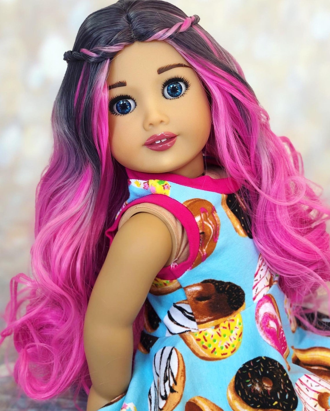 Final payment on hold OOAK Custom American girl doll pink hair Etsy