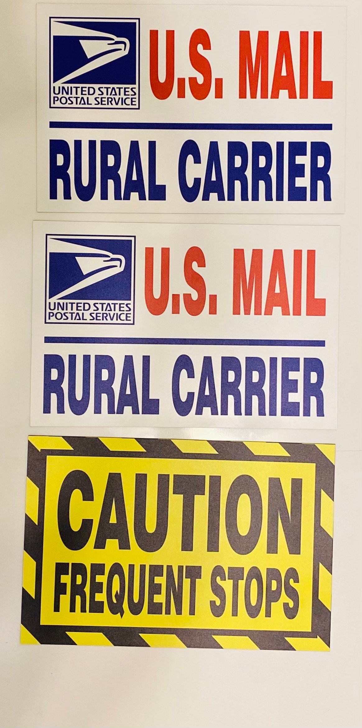 3 Pack USPS and Caution Decals free Shipping Etsy
