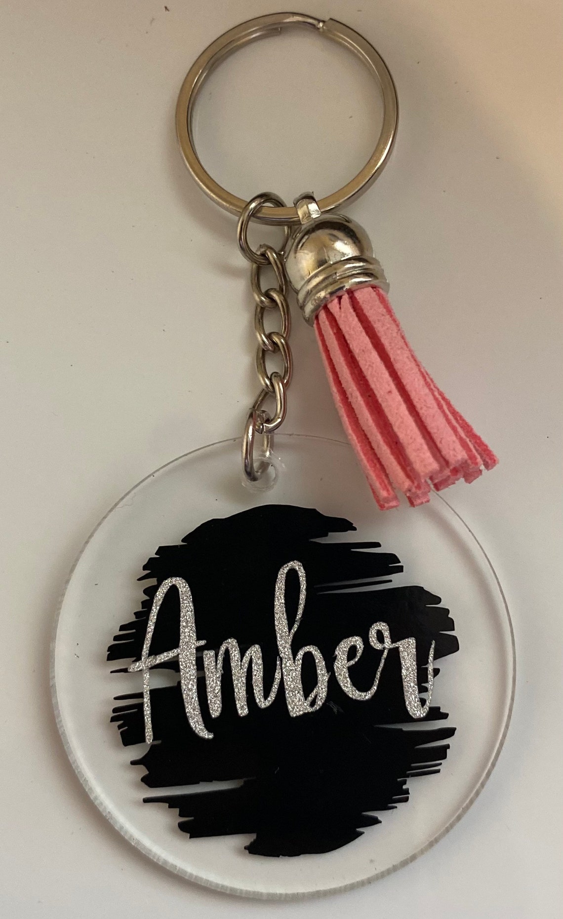 Personalized 2 Acrylic Keychain With Tassel Free Shipping Etsy