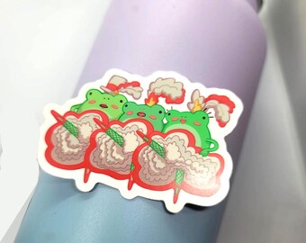 Can-Can Frogs vinyl matte sticker