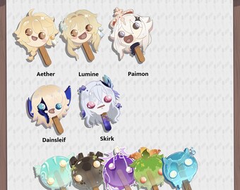 Main cast and friends Collection Genshin Impact Popsicle Pins
