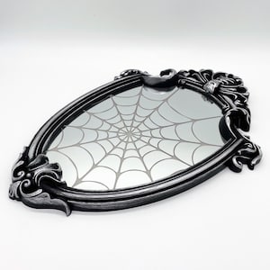 Engraved Glass Mirror With Spiderweb Design, Spiderweb Art, Laser Engraved Mirror, Traditional Tattoo Decor, Tattoo Artwork, Symbolism