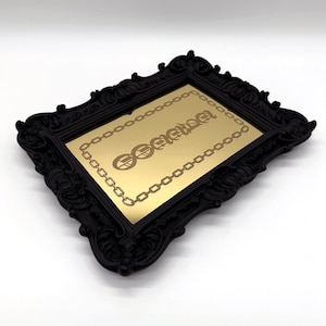 Engraved Acrylic Mirror With Tattoo Text Design, Traditional Tattoo Inspired Art, Laser Engraved, Traditional Tattoo Decor, Bert Grimm Art