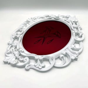 Engraved Acrylic Mirror With Nail Design, Traditional Tattoo Inspired Art, Laser Engraved, Traditional Tattoo Decor, Bert Grimm Art