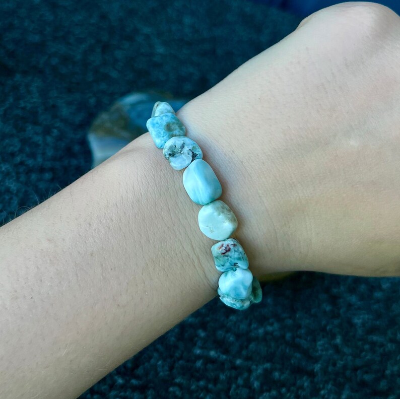 Grade A Larimar Bracelet, High Quality Larimar Crystal Bracelet, Rare