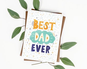 Printable Father's Day card, Blank greeting card, Best dad ever, Dad card, Card for dad, Instant download, DIY card, Craft