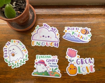 Sticker Set, Quote Stickers, Cute Sticker, Waterproof vinyl sticker, For your laptop, phone, water bottles, journal