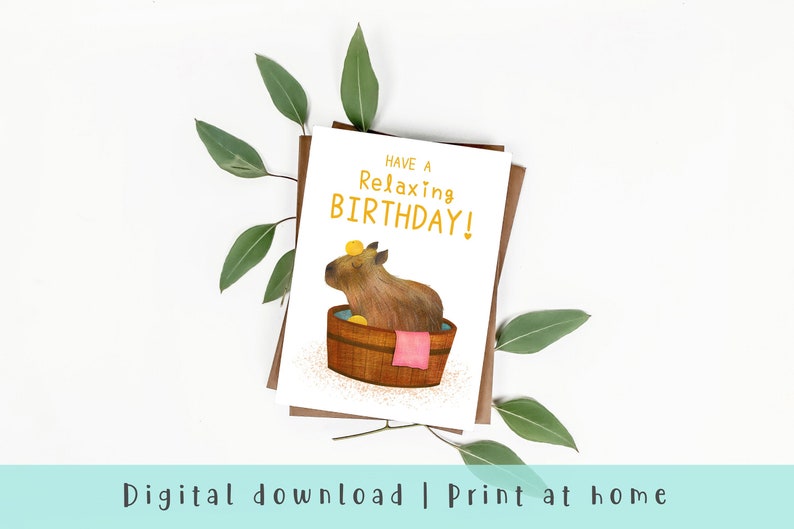 Printable Happy Birthday Card Capybara Card Capybara | Etsy Singapore