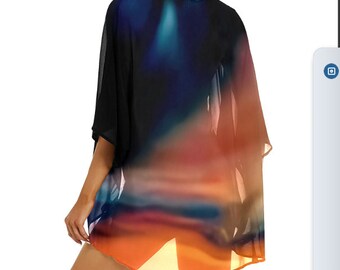 Chiffon Kimono Damen Robe Cover-up