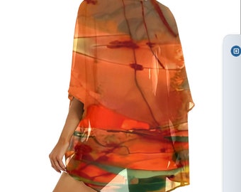 Chiffon Kimono Damen Robe Cover-up