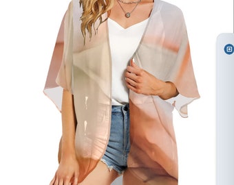 Chiffon Kimono Damen Robe Cover-up