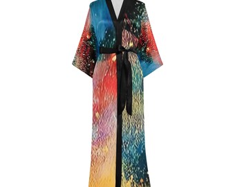 Peignoir kimono long en polyester pour femme, vêtement de plage léger, kimono à imprimé floral, style japonais, kimono en mousseline de soie pour femme