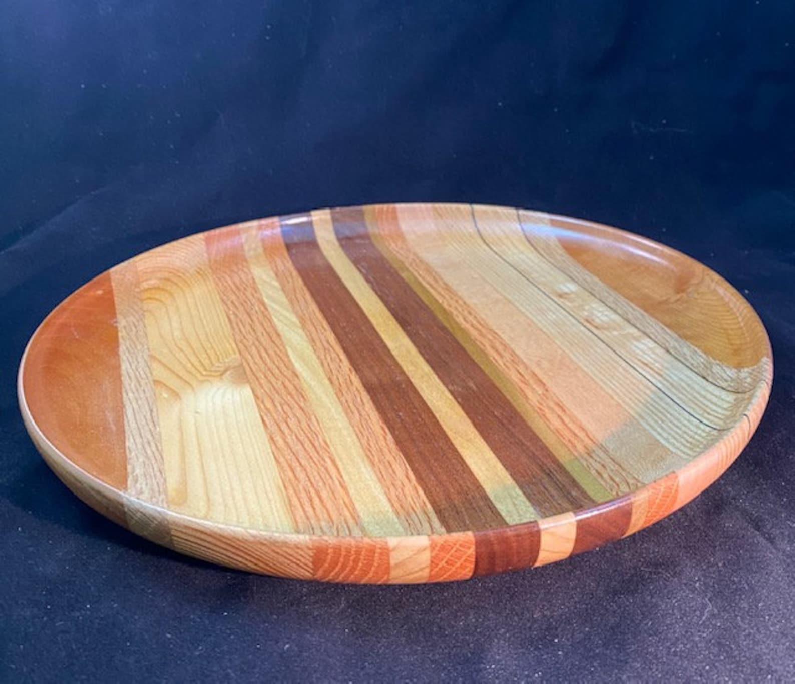 Wood Turned Decorative Segmented Platter Large Handmade Etsy
