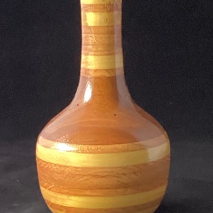 Wood Turned Handcrafted Decorative Bud Vase Segmented from Poplar Oak Padauk
