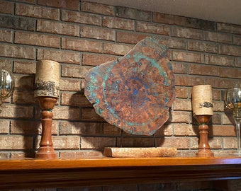 Art Form - Wood turned decorative art form platter on stand of birch. “Cosmos”