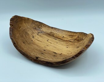 Rustic Wood Bowl - Wood Turned Handcrafted Decorative Natural Bowl from Oak