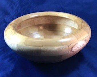 Wood Turned Handcrafted Decorative Segmented Bowl from Cedar and Maple