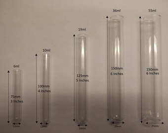 25 Glass Test Tubes 15mm x 160mm.Glass Vials.Aromatherapy Spice Containers.Vintage USSR Glass Test Tubes.