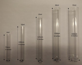 20 count  Glass Culture/Test Tubes  Various Sizes  FREE SHIPPING