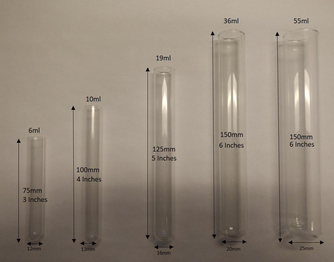 50 Count Glass Culture/test Tubes Various Sizes FREE SHIPPING Etsy