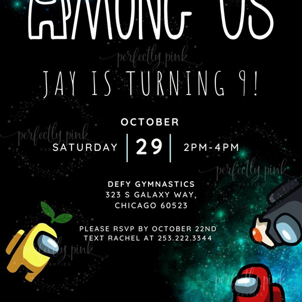 Among Us Birthday Invitation Etsy