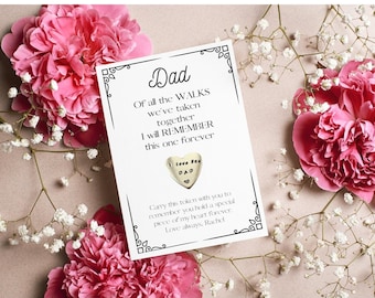 Father of the Bride gift for wedding day, dad wedding day card, sentimental gift for dad, step dad keepsake heart token gift daughter
