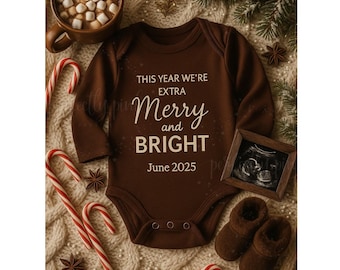 Christmas chocolate Baby Announcement Template Holiday Pregnancy Reveal Editable Winter Baby Reveal New Baby Coming Soon candy cane hot coco