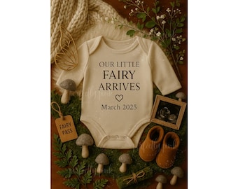 Woodland Fairy Baby Announcement Fairy Lights Pregnancy Reveal Enchanted Forest Baby Reveal Editable Digital Download Ultrasound butterfly