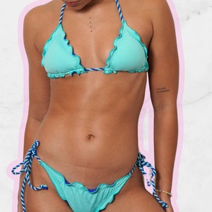 Reversible Turquoise & Blue Brazilian Bikini / Swimsuit For Women / Bikinis / Bathing Suits / Gifts for her / Christmas Gift/ Holidays