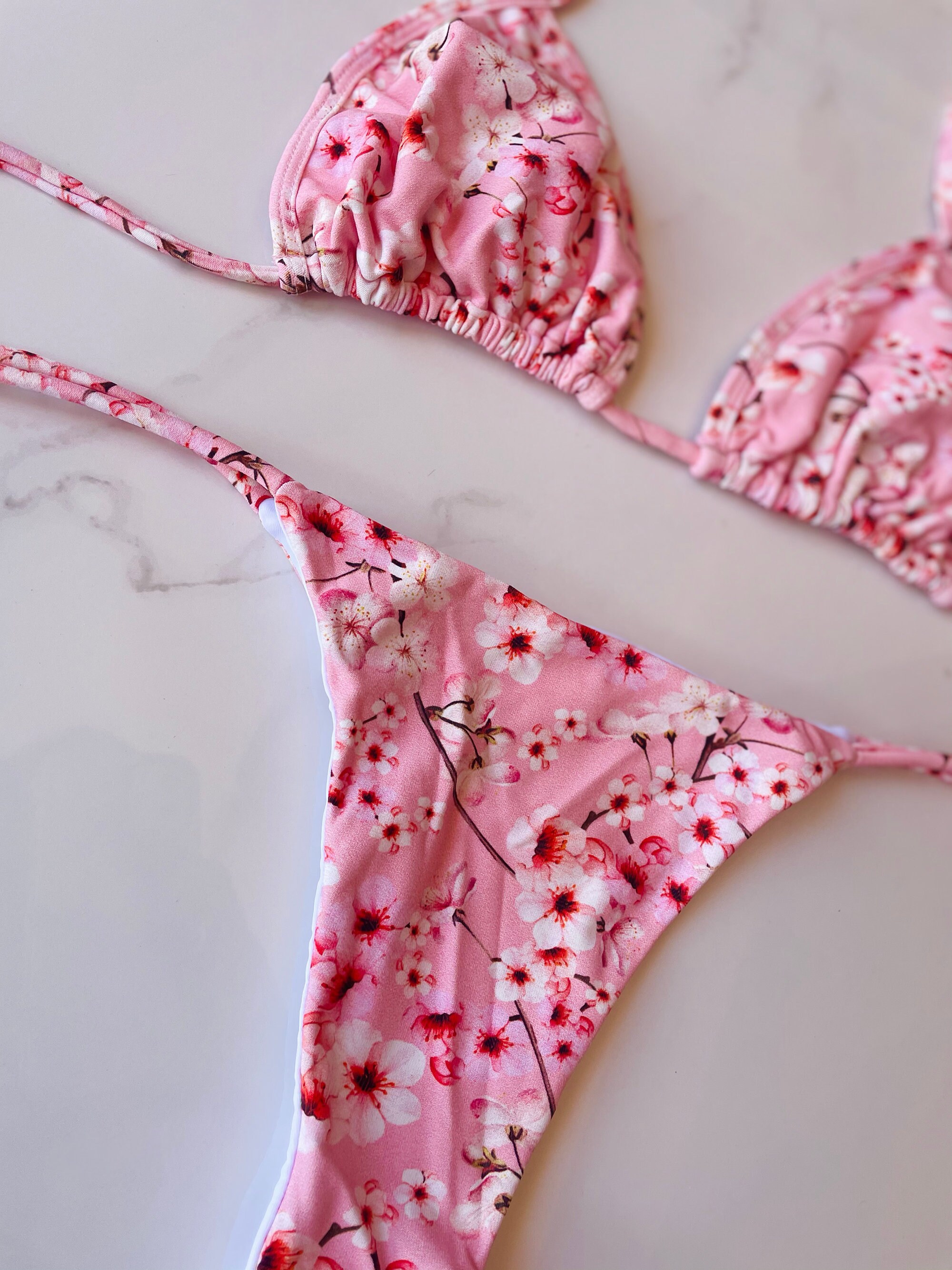Cherry Blossom Brazilian Bikini / Swimwear/ Beachwear/ Swimsuit