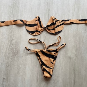 FINAL SALE: Animal Print Strapless Top / Brazilian Bikini / Brazil Bikini/ Swimwear/ Bathing Suit / Gifts for her / Memorial Day