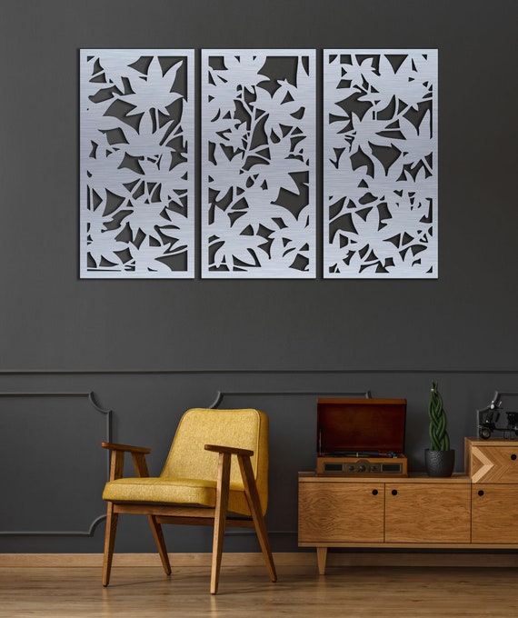 Maple Leaf Set Of 3 Metal Wall Art Canadian Indoor Outdoor Perfect New Housewarming Gift Hanging And Sculpture