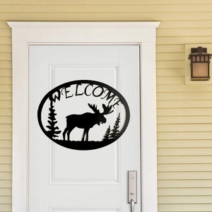 Moose Welcome metal sign, Welcome Moose Metal Sign, image 3