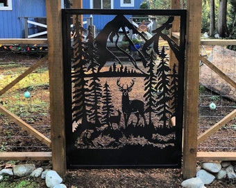 Pedestrian Garden Gate / Metal Railings / Privacy Screen / Wildlife Deer Gate