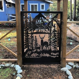 Pedestrian Garden Gate / Metal Railings / Privacy Screen / Wildlife Deer Gate
