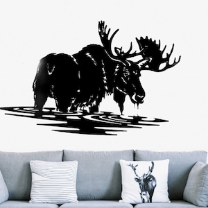 Moose Metal Wall Art: Wildlife Mountain Home Decor