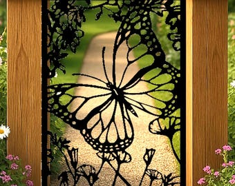Decorative Butterfly Gate | Custom Garden Metal Gate | Modern Pedestrian Entry