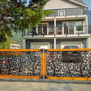 Plasma Cut Metal Gate / Custom Design / Entry Gate / Decorative & Modern / Tree and Birds /