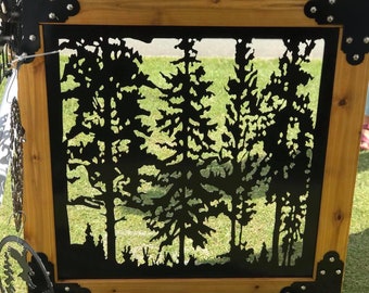 Metal Tree Garden Gate I Steel & Wood Frame, Artistic Design