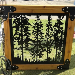 Metal Tree Garden Gate: Steel & Wood Frame, Artistic Design