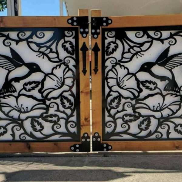 Hummingbird Wood Frame Metal Gates | Pedestrian Metal Entry Gates & Garden Gates