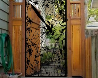 Dragonfly Metal Garden Gate: Decorative Outdoor Entry