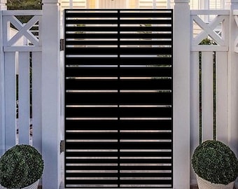 Modern Metal Garden Gate | Steel & Wood Pedestrian Entry | Decorative Outdoor Gate | Handcrafted Design