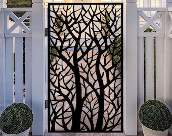 Tree Branches  Metal Garden Gate: Laser Cut Privacy Screen